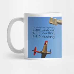 1-Sided USAF Heritage Flight P-40, A-10 and P-51 Mug